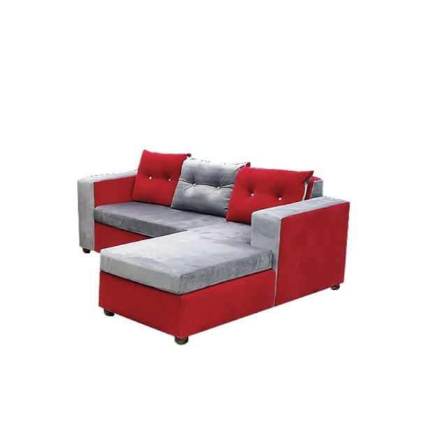 salon-d'angle-moderne-+-2-fauteuils---05-places---velours---rouge/gris