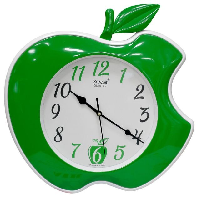 horloge-murale---sonam---327-a---forme-pomme---vert