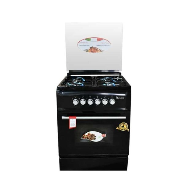 cuisinière-à-gaz---4-foyers---delta---60-x-60--noir-classic--6mois