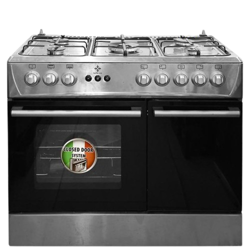 cuisinière-à-gaz---5-feux---belle-vie---60-x-90-cm---port-bouteille-à-gaz---argent---garantie-de-6-mois