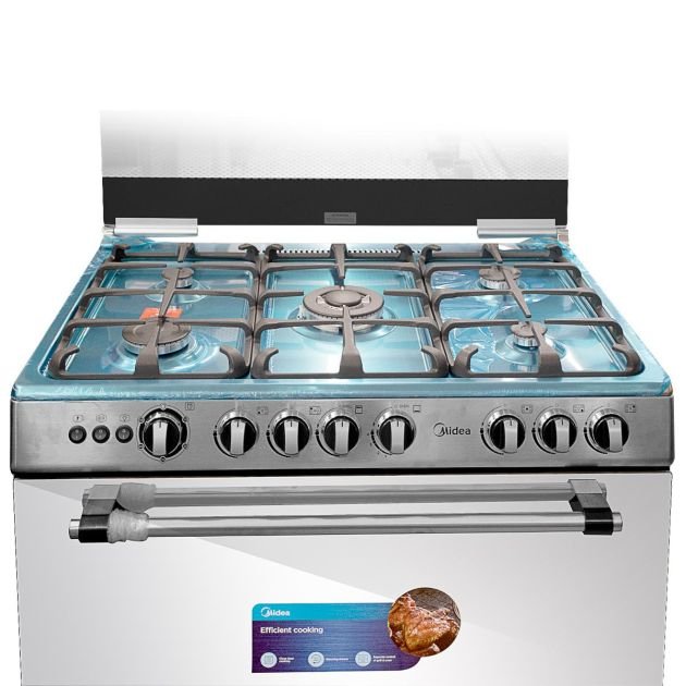 cuisinière-midea---5-foyers-60-*-90-md988-inox---grand-four-garantie-6-mois