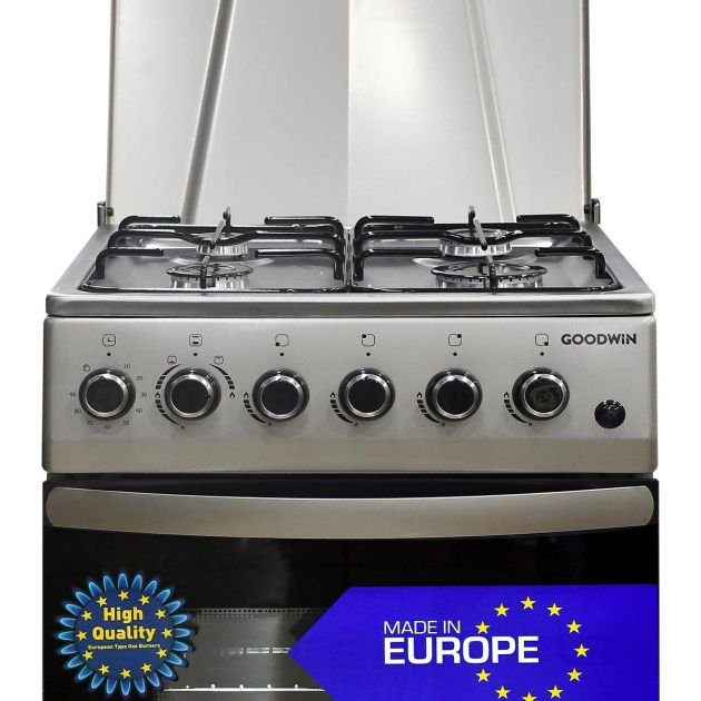 cuisinière-à-gaz-allumage-électrique---goodwin---fs4402mxzj---4-foyers---50-x-55---inox---garantie-06-mois