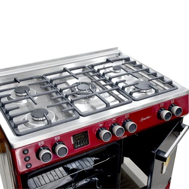 cuisinière-signature---5-foyers---60-x-90-cm---inox---rouge---garantie-6-mois