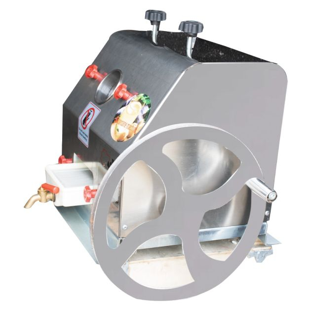 extracteur-de-jus-de-canne-à-sucre-manuel-(possibilité-d'adapter-un-moteur-courroie)---60-80kg/h---argent---garantie-6-mois
