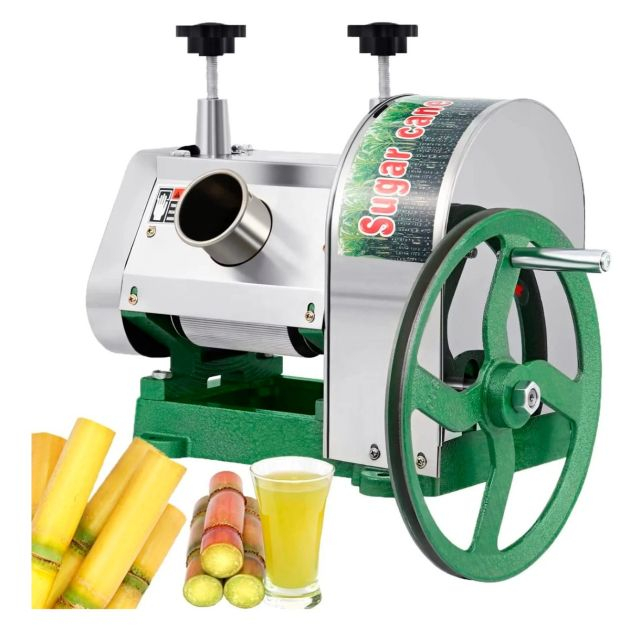 extracteur-de-jus-de-canne-à-sucre-manuel-(possibilité-d'adapter-un-moteur-courroie)---60-80kg/h---argent---garantie-6-mois