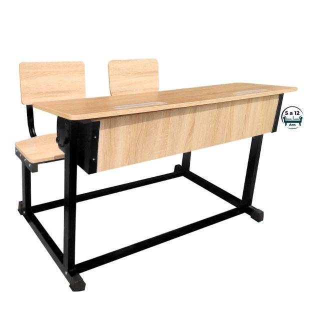 table-banc-d'étude-moderne---pour-les-enfants-de-5-à-12-ans---marron/noir