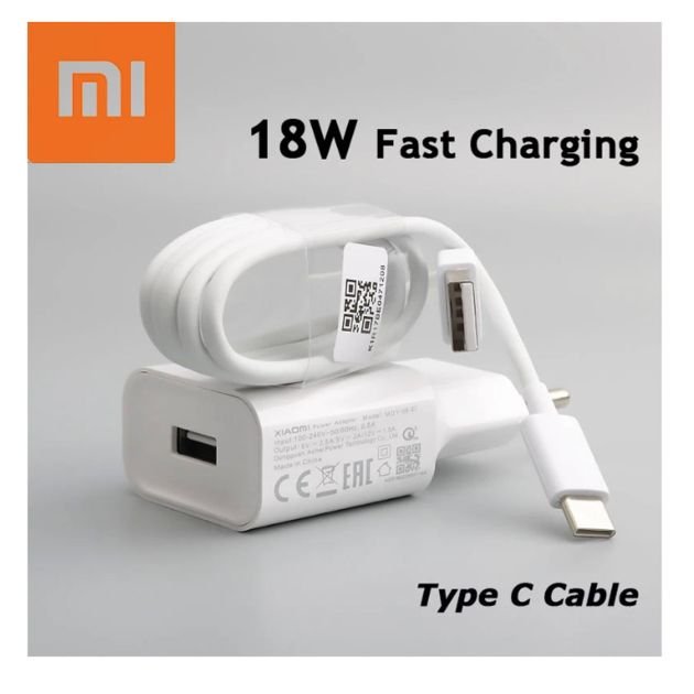 chargeur-xiaomi-rapide-18w---qc-3.0-avec-câble-usb-type-c---adaptateur-secteur-pour-redmi-note-7-8-pro