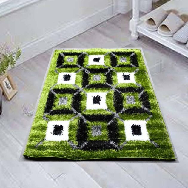 tapis---turkey-shaggy---en-coton---vert