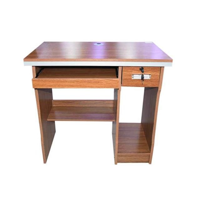 table-de-bureau-à-2-tiroirs---80cm---bois-importé---marron