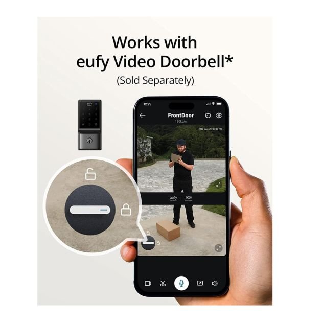 serrure-de-porte-intelligente-sans-clé---eufy-c210---5-en-1---wifi-intégré---aucun-pont-requis---installation-facile---clavier-à-écran-tactile---6-mois