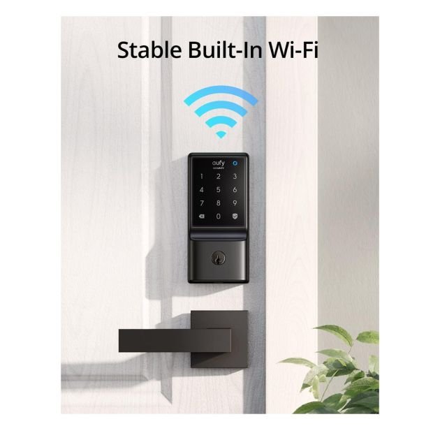 serrure-de-porte-intelligente-sans-clé---eufy-c210---5-en-1---wifi-intégré---aucun-pont-requis---installation-facile---clavier-à-écran-tactile---6-mois