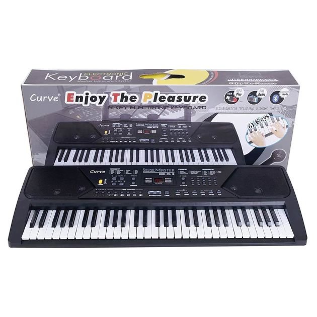 piano-à-clavier-musical-de-61-touches---écran-led,-bluetooth,-radio-fm,-lecteur-mp3