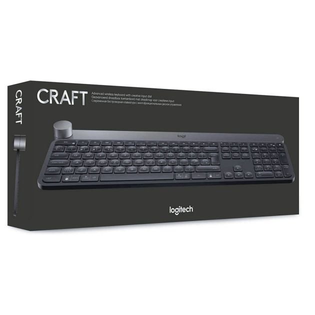 clavier-sans-fil-logitech-craft-2.4ghz-et-bluetooth,-cadran-de-saisie-programmable,-multi-appareils,-touches-rétroéclairées-automatiques,-rechargeable-qwerty-(-livré-entre-3-5-jours-)