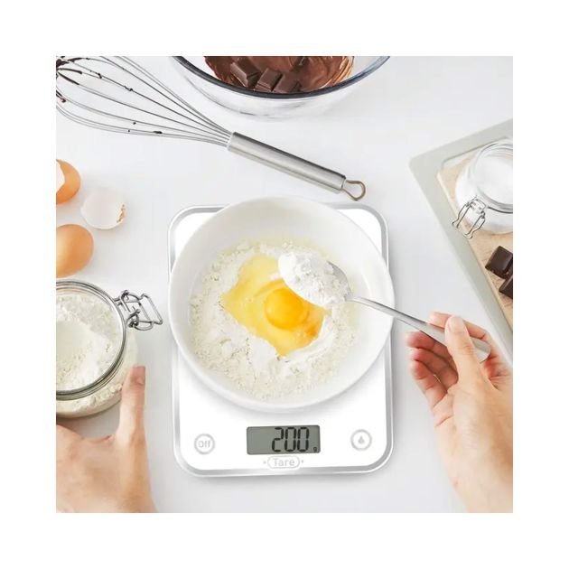 balance-de-cuisine-intelligente-avec-une-grande-surface-de-peser-en-verre,-affichage-lcd-et-fonction-tare---tefal---bc5000v2---capacité-5kg---mesure-au-gramme-près---3-mois