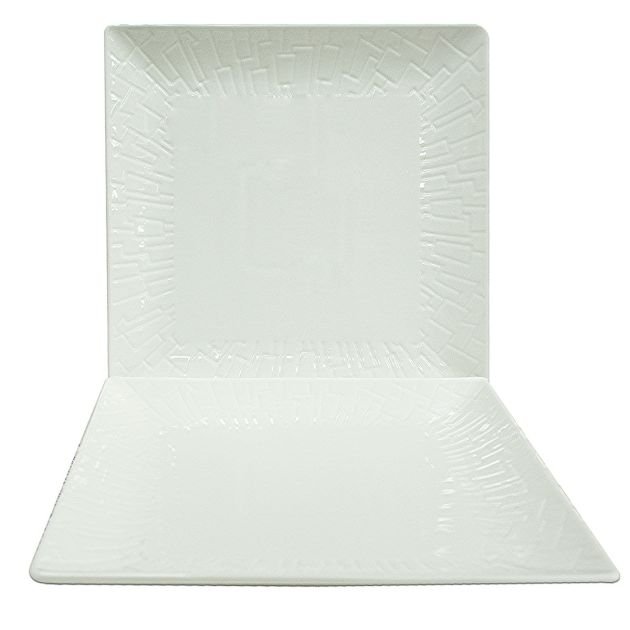 assiettes-en-porcelaine-carré-avec-bord---ensemble-de-6-pièces---kr2401040---blanche