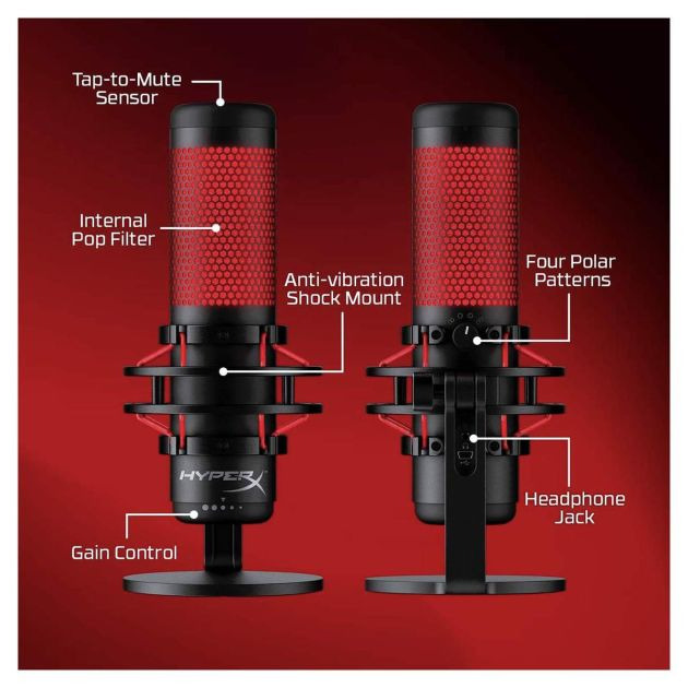 microphone-de-jeu-à-condensateur---hyper-x-hx---micqc--bk---usb---quad-cast---rouge