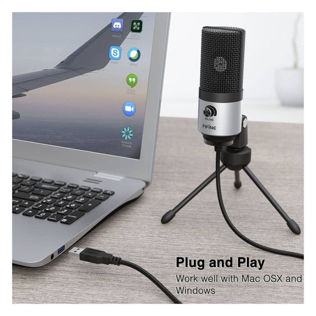 microphone-à-condensateur-en-métal---fifine-usb---k669b---pour-l'enregistrement-des-voix---argent