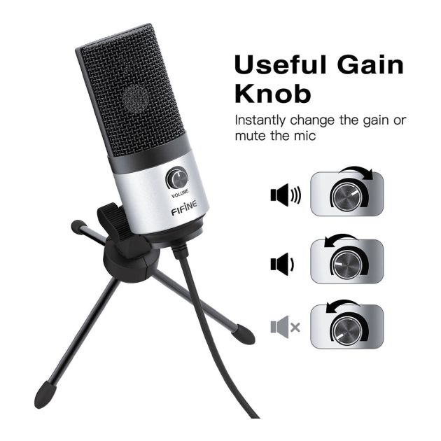 microphone-à-condensateur-en-métal---fifine-usb---k669b---pour-l'enregistrement-des-voix---argent