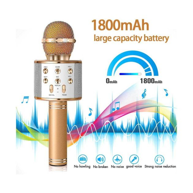 microphone-de-karaoké-sans-fil-bluetooth--appareil-de-karaoké-portable-à-main--pour-enfants-adultes-or