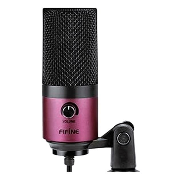 microphone-à-condensateur-en-métal---fifine-usb--k669b-pour-l'enregistrement-des-voix---rose-rouge