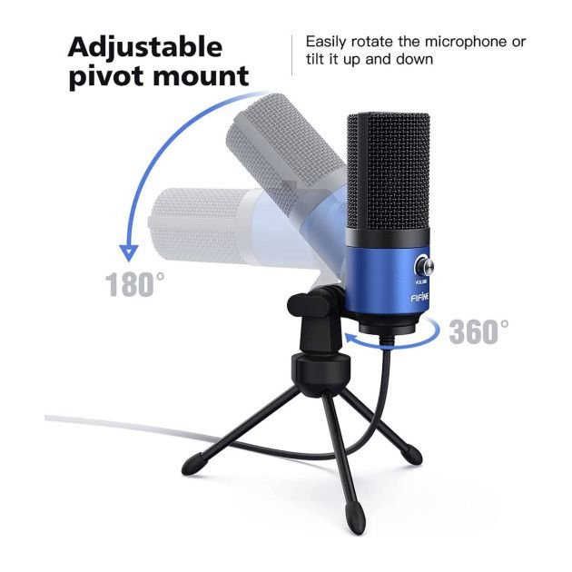 microphone-à-condensateur-en-métal--fifine-usb--k669b-pour-l'enregistrement-des-voix---bleu