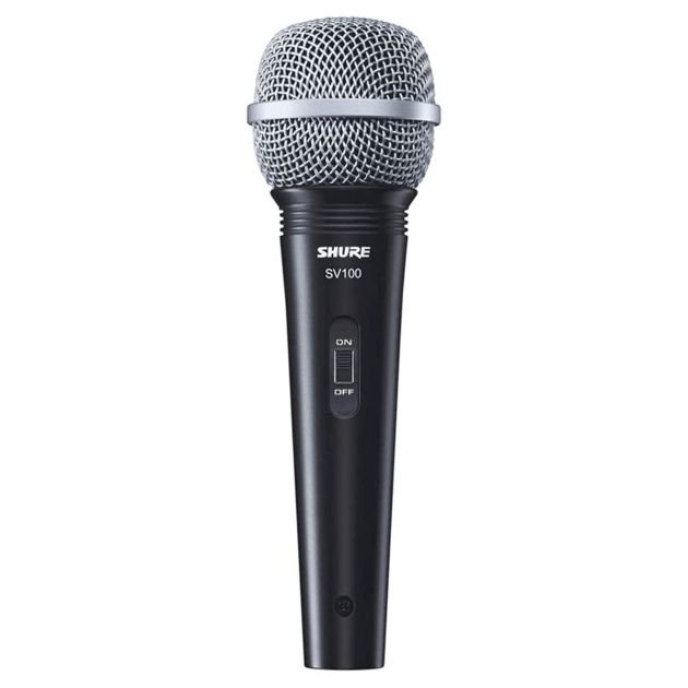 microphone-vocal-à-main-dynamique-cardioïde-shure-sv100---pour-les-direct-et-le-karaoké,-noir