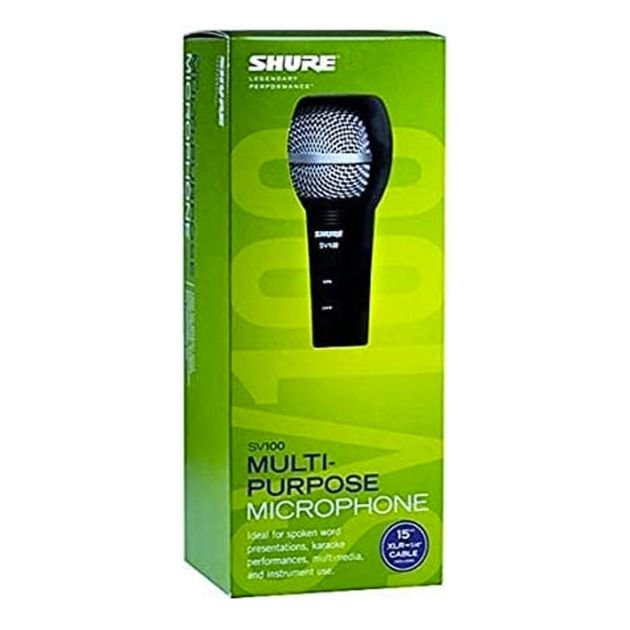 microphone-vocal-à-main-dynamique-cardioïde-shure-sv100---pour-les-direct-et-le-karaoké,-noir