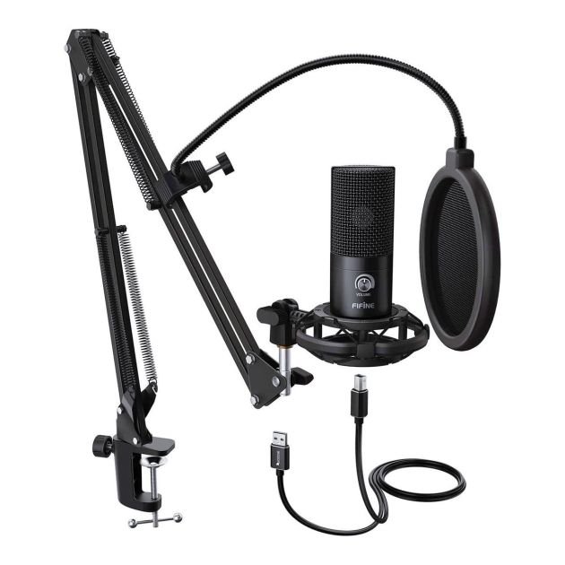 microphone-de-studio-à-condensateur-usb--fifine-t669---noir