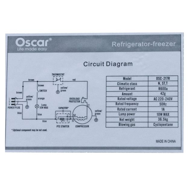 réfrigérateur-double-battant--oscar--217-l--osc-217r----gris--acier-inoxydable---garantie-6-mois