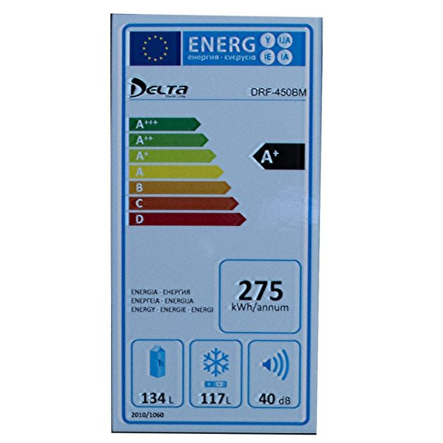 réfrigérateur-combiné-delta---251-litres---drf450bm---5-tiroirs----a+---garantie-6mois