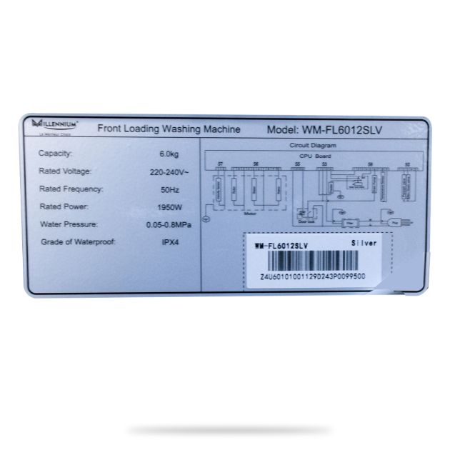 machine-à-laver-automatique---millennium---6kg---wm-fl6012slv---chargement-frontal---argent---garantie-6-mois
