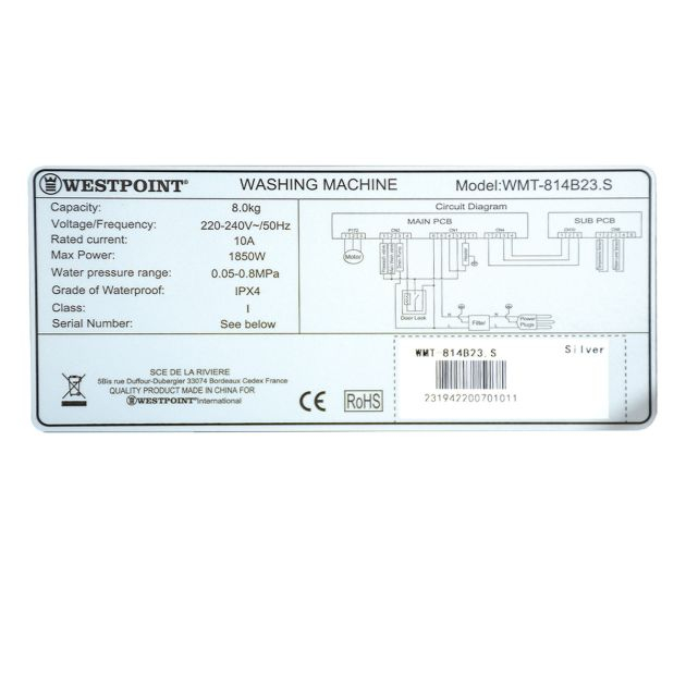 machine-à-laver-automatique---westpoint---8kg---inverter---wmt-814b23---1850w---argent---garantie-06-mois