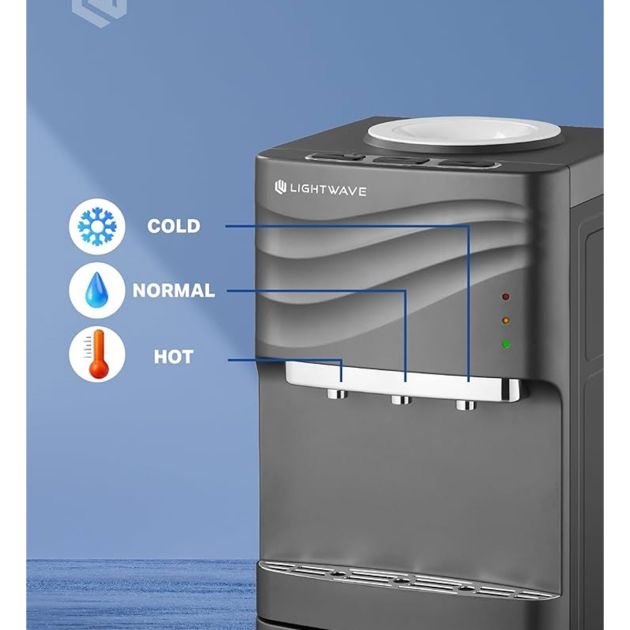 distributeur-d'eau---ligthwave---lw-wd-f11---froid/chaud/température-ambiante---protection-contre-la-surchauffe---acier-inoxydable---noir---garantie-12-mois