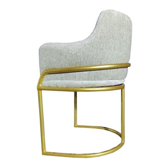 table-à-manger-rectangulaire-+-4-chaises-en-velours-blanc---cadre-en-or
