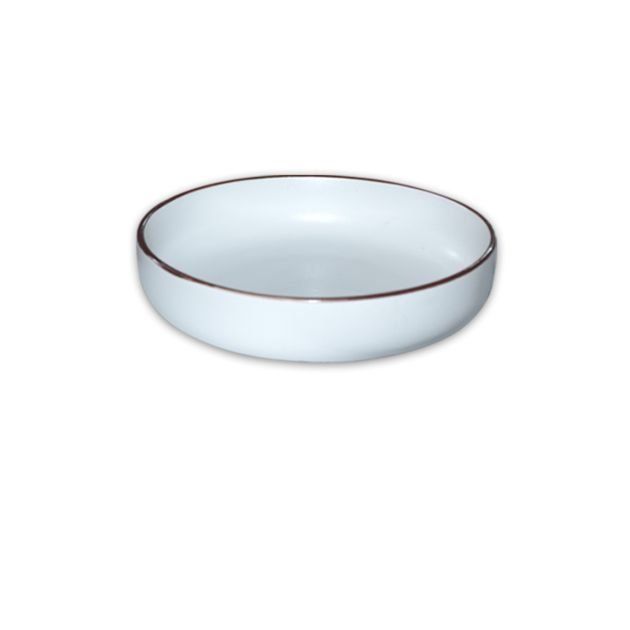 service-de-table---set-de-12pcs---résistant-en-grès-céramique---atmosphere-of-art---a0104666---ref55---4pcs-assiette-ronde-large-27cm---4pcs-assiette-dessert-20cm---4pcs-bols-18-cm---blanc-avec-bordure-marron