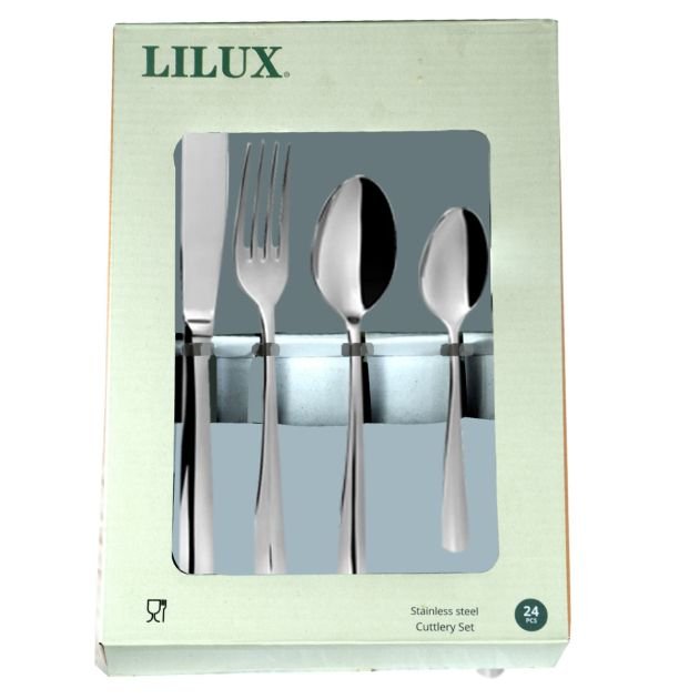 couvert-de-24-pièces---lilux---ref472---0004313---6-cuillères-à-soupe---6-fourchettes---6-couteaux-de-table---6-cuillères-à-café---acier-inoxydable-poli---argent