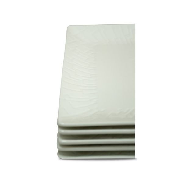 set-de-6-assiettes-à-dessert-carrées-en-porcelaine-avec-bord---kr2401041--blanc