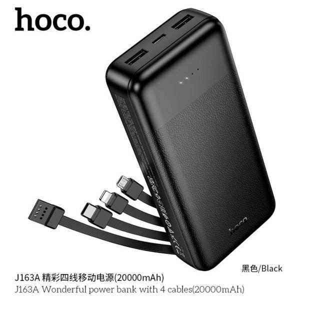 powerbank-hoco-j163a---20000-mah---4-câbles-intégrés---02-entrées,-04-sorties---indicateur-led---garantie-3-mois-696a498714b85