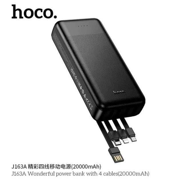 powerbank-hoco-j163a---20000-mah---4-câbles-intégrés---02-entrées,-04-sorties---indicateur-led---garantie-3-mois-696a498714b85