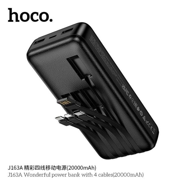 powerbank-hoco-j163a---20000-mah---4-câbles-intégrés---02-entrées,-04-sorties---indicateur-led---garantie-3-mois-696a498714b85