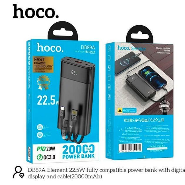 powerbank-hoco-db89a---20000mah---cables-intégrés---22,5-watts---affichage-du-niveau-de-batterie---03-ports---garantie-3-mois-696a4da4c27df