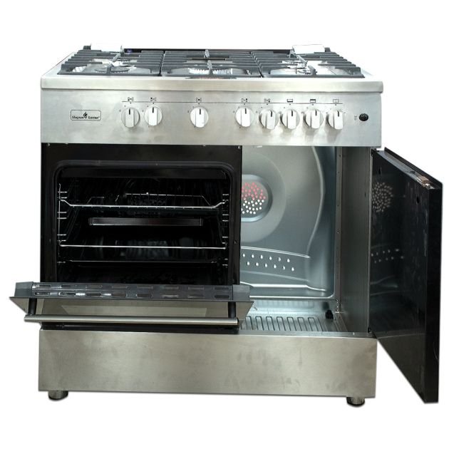cuisiniere-a-gaz-semi-professionnelle-superflame-sfkbc-90605g-90x60-cm-5-bruleurs-four-a-gaz-avec-grill-rotissoire-compartiment-bouteille-de-gaz-inclus-minuterie-mecanique-inox-garantie-6-mois-7842