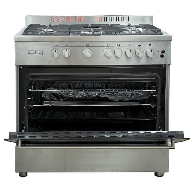 cuisiniere-a-gaz-semi-professionnelle-superflame-sfksc-90605g-5-bruleurs-90x60-cm-four-a-gaz-avec-grill-rotissoire-inox-minuterie-mecanique-tiroir-chauffe-plat-garantie-6-mois-7843
