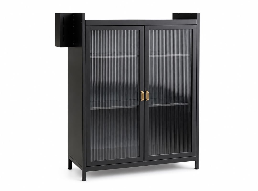 armoire-vitree-cannelee-design-noir-dore-8160