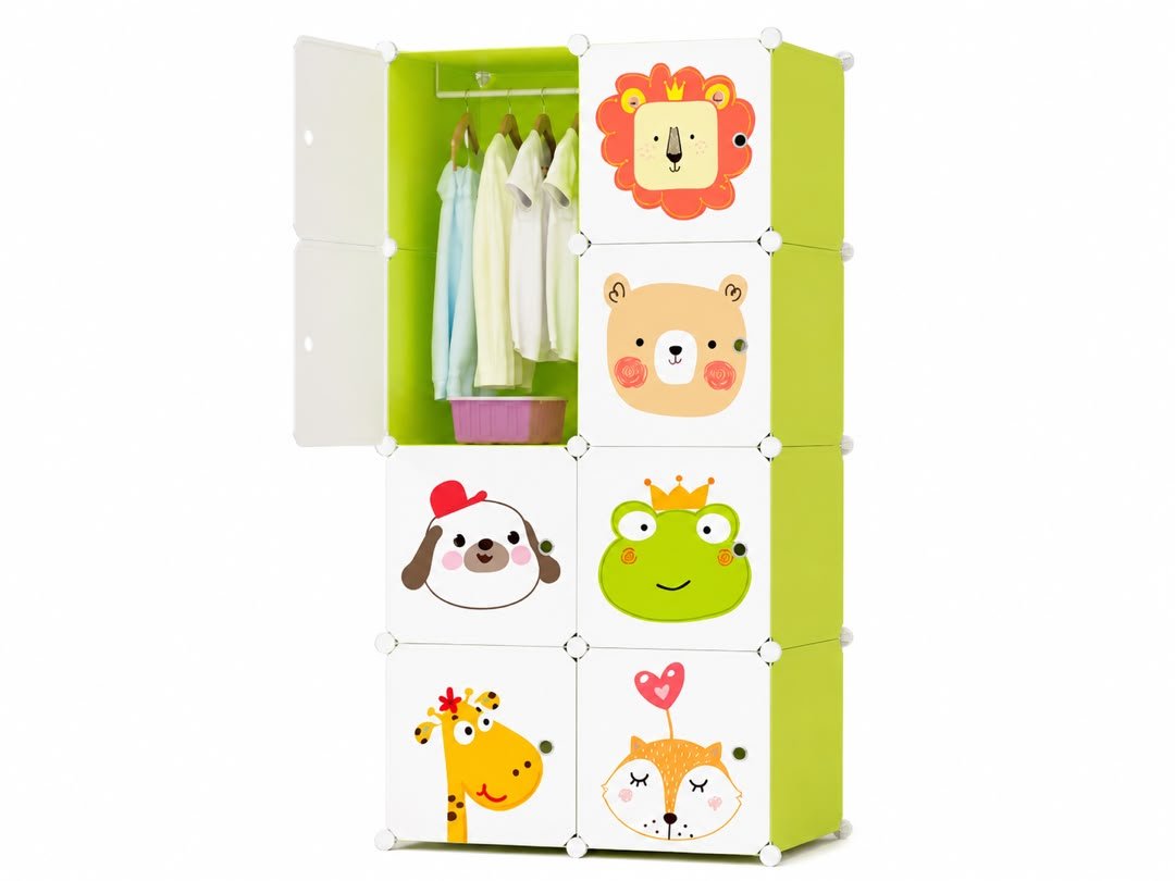 armoire-modulaire-enfant-8-cubes-vert-animaux-8183