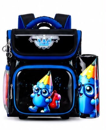 sac-a-dos-enfant-petit-monstre-fete-noir-bleu-avec-trousse-8228
