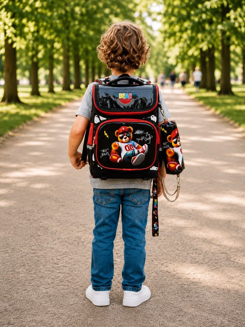 cartable-scolaire-ergonomique-bear-avec-trousse-assortie-noirrouge-8255