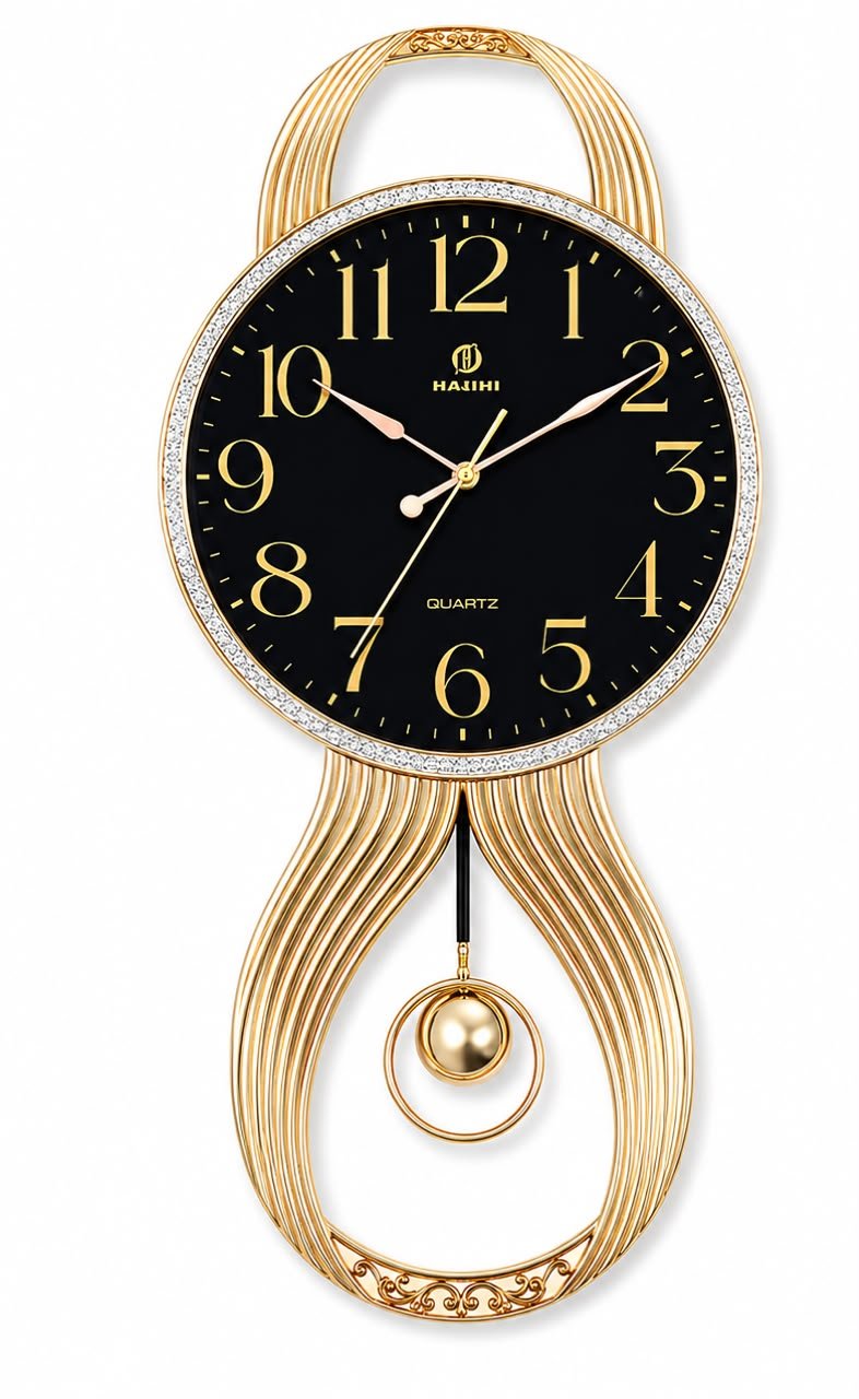 fiche-produit-horloge-murale-pendule-doree-avec-strass-cadran-noir-marque-hajihi-8262