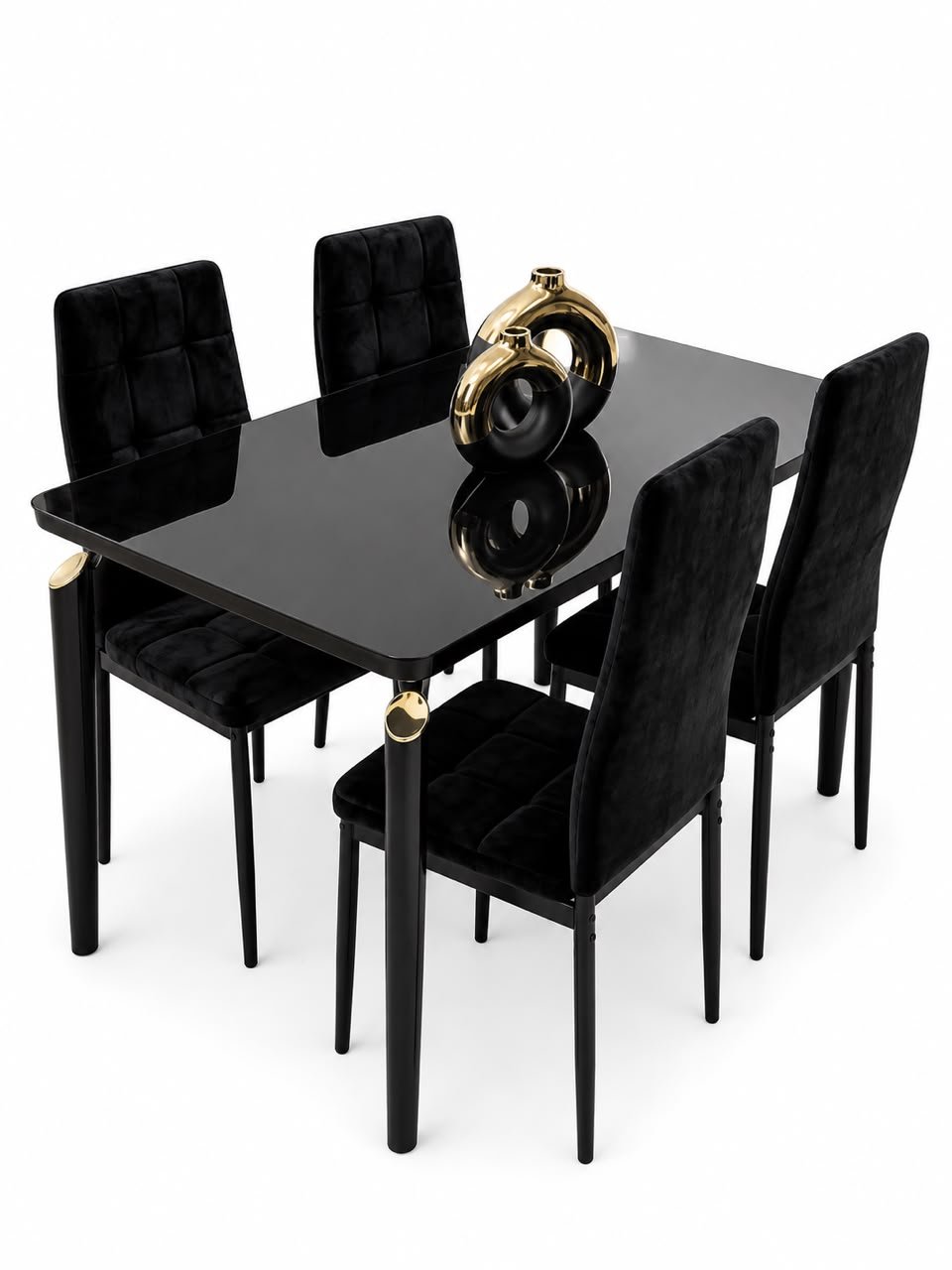 ensemble-table-a-manger-noir-laque-4-chaises-velours-noir-8292