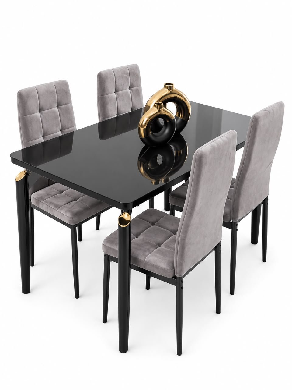 ensemble-table-a-manger-noir-laque-4-chaises-velours-gris-8293